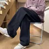 Pantalones casuales de patrón de trigo para hombre, nuevo estilo otoño e invierno 2026, forrados de polar, corte recto holgado, pantalones casuales de moda de alta calle americana