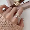 Versão coreana do design de nicho senso 925 prata esterlina anel vento frio feminino não desbota anel aberto anel joias atacado