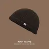 Gorro engrosado y forrado de felpa para hombre que protege los oídos, gorro de lana tejido estilo coreano, a prueba de viento, que cubre la cara, sin visera, para otoño e invierno