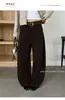 Calça Curva Estilo Coreano T-PLATFORM, caimento relaxado, nova para o início do outono, emagrecedora, solta, perna larga, casual para mulheres 26079