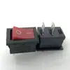 Interruptor tipo Barco 15*21mm Cubierta Roja 2 Pines Completamente de Cobre Llave Basculante de Encendido/Apagado KCD1-101-2P 6A250V