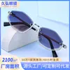 Óculos de Sol Retro Diamantados com Meio Aro de Metal da Moda para Mulheres Óculos de Sol Tendência Europeus e Americanos Transfronteiriços Óculos com Proteção UV Personalizados