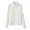 Z Estilo Europeu e Americano Transfronteiriço 2026 Nova Moda Elegante Roupas Femininas Atacado Slim-Fit Camisa Texturizada de Cetim de Seda 7716071