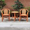 Juego de Mesa y Sillas de Ratán para Ocio en Balcón Exterior para Personas Mayores, Silla de Ratán, Silla Pequeña, Silla de Ratán al por Mayor, Mesa de Centro de Ratán Natural Real Juego de Tres Piezas