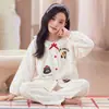 Pijama de Niña Estilo Princesa Primavera y Otoño Manga Larga Pantalón Largo Cuello de Encaje Infantil Cardigan Ropa de Casa Algodón Nube Conjunto de Dos Piezas