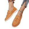 2024 Novo Estilo Sapatos Solteiros Femininos Europeus e Americanos Comércio Exterior Slip-on Casual Bico Redondo Camurça Flats Sapatos Lefu