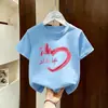 Camiseta Feminina Verão 2026 Novo Estilo Infantil Super Fofa Moderna Algodão Puro Roupas Roupa de Verão Top de Manga Curta para Menina