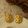 Pendientes de acero de titanio de alta calidad con textura plisada, resistentes al desvanecimiento, de temperamento retro transfronterizo, pendientes versátiles para mujer
