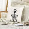 Fábrica direta de fronhas novas de Halloween transfronteiriças, decoração de quarto e sofá, fronha de linho com tema de fantasma e osso