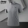 2026 Nuevo Estilo de Verano Camisa Polo de Seda Helada para Hombre con Cuello, Holgada, Transpirable, de Secado Rápido, Top de Manga Media