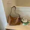 Bolsa Tote Textura Tecida Retrô Feminina 2026 Nova Grande Capacidade Versátil Ombro Único Transversal Mochila para o Dia a Dia