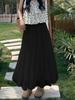 Falda de Mujer Primavera y Verano Nuevo Cintura Alta Estilo Francés Estilo Suave Midi Vestido Midi Adelgazante Versátil Línea A Dape Vestido Largo