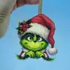 Transfronterizo Nuevo Acrílico Plano Regalo Grinch Decoración de Coche Colgante Dibujo Animado Adorno para Colgar en el Coche Artículo Predeterminado