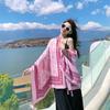 Xale de Praia, Lenço de Gaze com Proteção Solar, Fotografia de Viagem de Verão, Lenço de Férias à Beira-Mar Estilo Étnico, Estilo Longo Versátil para Mulheres