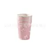 Decoração de Festa Laço Rosa Prato de Aniversário com Laço Guardanapo Toalha de Mesa e Conjunto de Balões com Faixa para 24 Pessoas