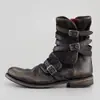 2026 Nuevo Modelo Comercio Exterior Transfronterizo Punta Redonda Hebilla Cremallera Lateral Tacón Grueso Casual Botines de Tobillo para Hombre Talla Grande Venta al por Mayor