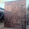 Relevo de Parede Estilo Chinês Escultura de Cobre Fundido Personalizada Parede de Cobre Forjado Parede de Placa de Cobre Fundo de Parede Publicidade e Educação