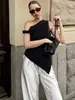 Moda Elegante de Un Hombro de Color Sólido Irregular para Mujer, Chaleco Elegante para el Trabajo, Nueva Moda Transfronteriza Europea y Americana Primavera/Verano 2026