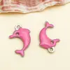 Colgante de delfín de esmalte de doble cara de acero inoxidable para pendientes, pulseras, llaveros y joyería hechos a mano para DIY