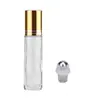 Ponto de Venda Atacado Capa com Textura de Madeira Frasco com Rolo de Vidro Fosco Sub-frasco para Perfume Óleo Essencial com Rolo de Massagem de Alto Padrão