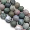 Ágata India Verde Mate Calcedonia Piedra Cuentas Sueltas Accesorios para Pulsera Collar Pendiente Hechos a Mano Cuentas Redondas Mate