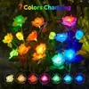 Luz de Gramado LED Solar de Encaixe no Solo Transfronteiriça Decoração Externa Jardim Tulipa Borboleta Girassol Iluminação de Paisagem