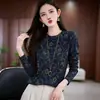 Nova Moda de Outono Plus Size Camiseta Básica Estilo Mãe, Camiseta Elegante Solta Emagrecedora para Mulheres de Meia-Idade e Idosas, Manga Longa Atacado