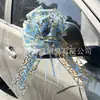 Nuevo 6.4cm gasa de nieve a través de flor grande dorada a mano flor flor empaque de regalo decoración de coche de boda flor 70#