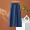 Calça Banana Wide Leg Feminina 2026 Chegada de Outono Corpo em Pera Calça Casual Solta Emagrecedora Calça Reta para Terno