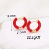 Brincos de Argola Novos Coloridos Gota de Óleo Europeus e Americanos, Argolas de Orelha, Banhados a Cobre Ouro 18K, Brincos Modernos com Doce Temperamento para Mulheres