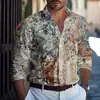 Nueva camisa vintage para hombre de estilo europeo con estampado digital, talla grande, camisa transfronteriza de Amazon