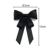 Alfinete de Gravata Borboleta Preto de Alto Padrão Estilo Francês, Presilha de Cabelo Estilo Chanel, Acessório de Cabelo DIY, Acessório de Decoração para Broche de Peito, Laço