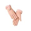 Guantes de Gamuza para Mujer Otoño e Invierno, Estilo Coreano Lindo, Forrados de Felpa, Engrosados, Cálidos, Compatibles con Pantalla Táctil, para Estudiantes, Resistentes al Frío, para Ciclismo