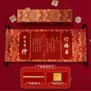 Certificado de noivado estilo chinês, certificado de casamento, pergaminho estilo chinês, decorações em branco para banquete de noivado escritas à mão e suprimentos de mesa