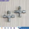 Suministro circuito de gas de laboratorio 1/8mm unión de férula de cuatro vías unión de férula de cuatro vías de acero inoxidable 1/8mm
