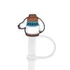 Protector de pajita de silicona de dibujos animados compatible con botellas de agua Stanley, tapa de pajita a prueba de polvo y manchas, decoración de regalo de Navidad
