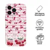 Funda de Teléfono Rosa a Cuadros con Cerezas Estilo Dulce Coreano Ins para Apple 17 Pro, Funda de Película Protectora Completa a Prueba de Golpes para iPhone 18 Pro Max
