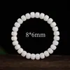 Pulsera de Raíz de Bodhi Natural Círculo Único Cuentas de Manzana Pulsera de Disco de Corte Recto Raíz de Bodhi Blanca Cuentas de Buda Pulsera Wenwan Mayoreo