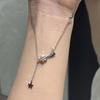 Collar de borla luna lluvia de meteoritos para mujer exquisito versátil alta gama moda estilo ins diseño nicho cadena clavícula