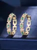 Pendientes Redondos de Circonita Lujosos y Elegantes para Mujer, Pendientes Exquisitos para Regalos de Aniversario y Uso Diario