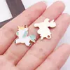 Colgante de Unicornio Pony de Dibujos Animados de Esmalte de Aleación Accesorios para Collar Pendiente Llavero Hechos a Mano DIY