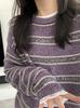Camiseta de manga larga blanca con cuello redondo y costuras de encaje sueltas de algodón de copo de nieve para otoño e invierno, camisa ajustada con borde cruzado