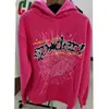 Original éxito de taquilla de ultramar 450G sudadera con capucha de terciopelo para pastel grueso para hombre estampado de espuma araña sudaderas Sp5der
