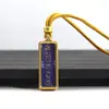 Venta al por mayor del fabricante Arena Mineral Pintada a Mano Acero de Titanio Thangka Zaki Lamu Amarillo Riqueza Mineral Pequeño Thangka Portátil Buda Amuleto Colgante Collar