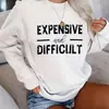 [Código Europeu Transfronteiriço] Moletom com Estampa de Letras Casual Manga Longa Gola Redonda