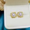 Accesorios de perlas para bricolaje, pendientes de botón de plata esterlina S925, pendientes de corrector de soporte vacío, productos semiacabados de soporte de plata, estilo elegante