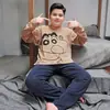 Pijama infantil masculino plus size para primavera e outono, manga longa extra grande, 100% algodão, roupa de casa estilosa para crianças maiores