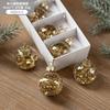 Bola de Natal Pendente Árvore de Natal Vidro Transparente Floco de Neve Bola de Natal Brilhante Decoração de Natal Bola Pendente de Lantejoulas Caixa