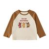 Cotton Hall Camiseta de Algodón Puro para Niños Otoño Niños y Niñas Bebé Dibujos Animados Tops Camisetas de Manga Larga para Niños Transpirables