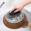 Emery esponja mágica limpar cozinha com alça ferrugem esponja limpar descontaminação lavagem pote fundo esponja escama preta escova de esponja